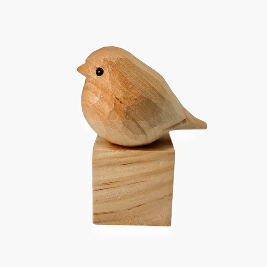 U008 Unfinished Wood bird on Stand