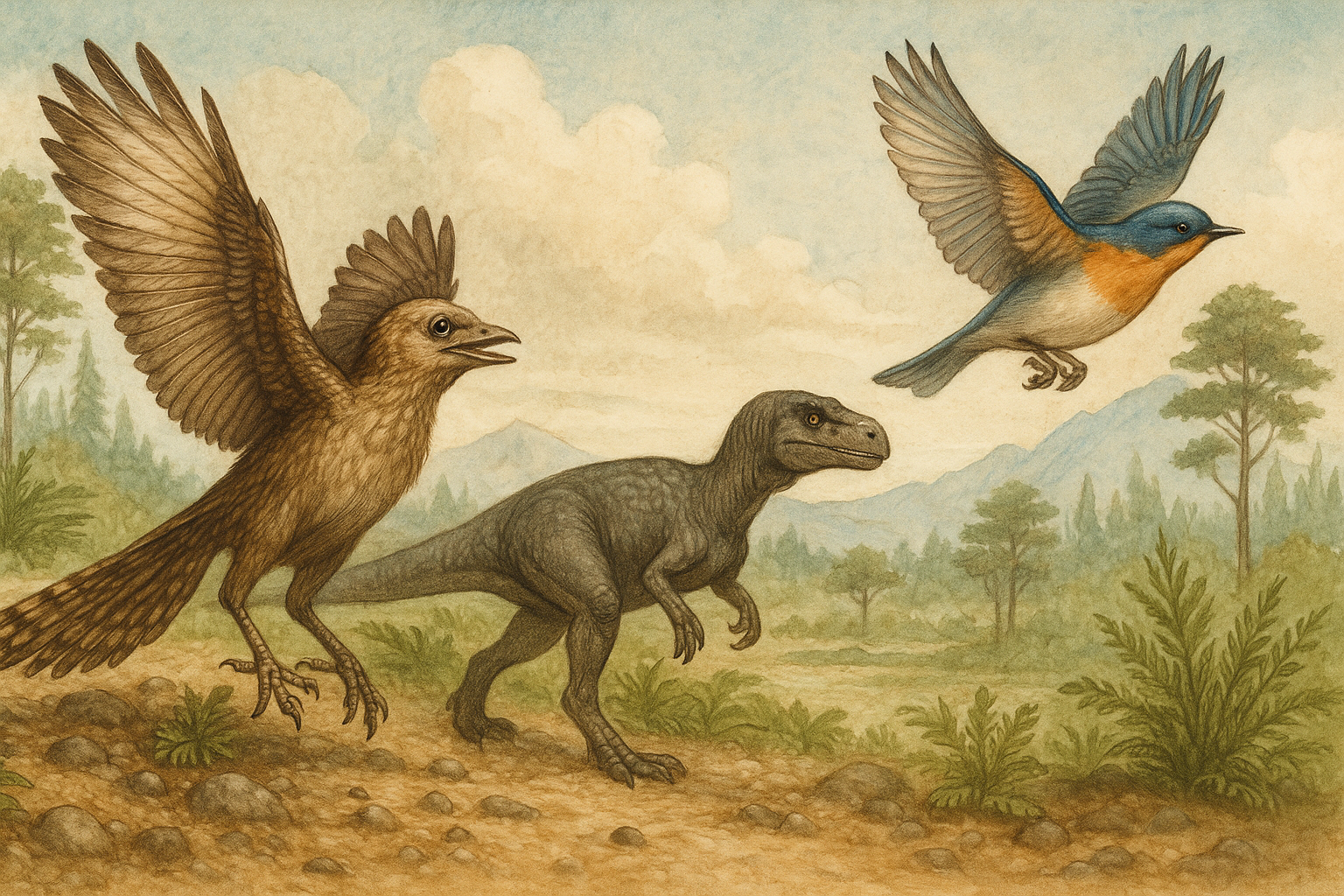 Birds Evolution Drawing The Evolution of Birds: From Dinosaurs to the Sky – PAINTEDBIRD.SHOP