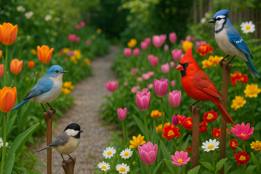 Flower Wooden Craft as a How to Decorate Your Garden Using Wooden Bird CraftsGift for Mum