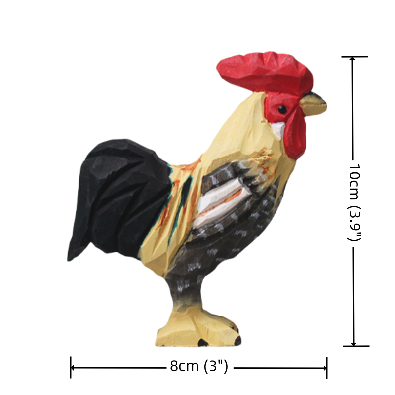 Figurine de poulet peinte à la main