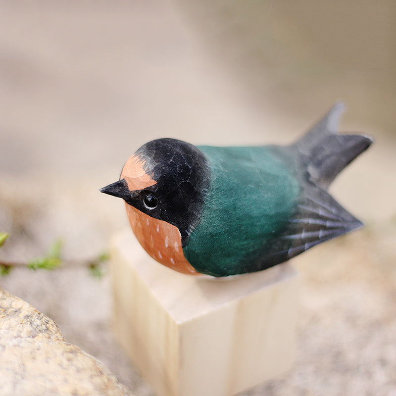 Figurine d’hirondelle élégante - Décoration intérieure fabriquée à la main