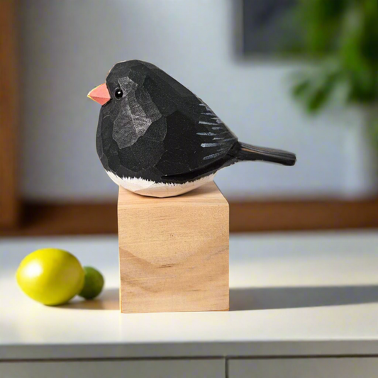 Hand-Painted Dark-eyed Junco Carving Figurine