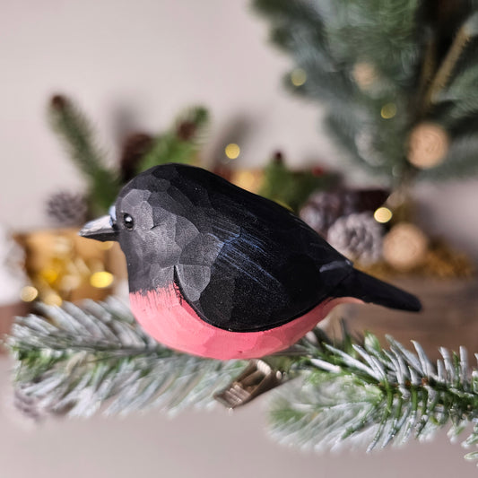 Pink Robin clip-on vogelornament