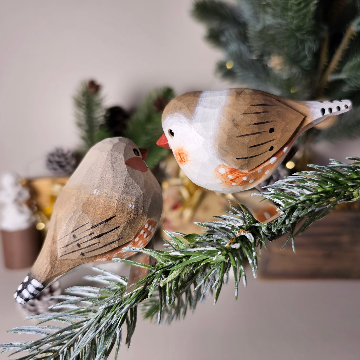 Zebravink vogel clip-on ornament