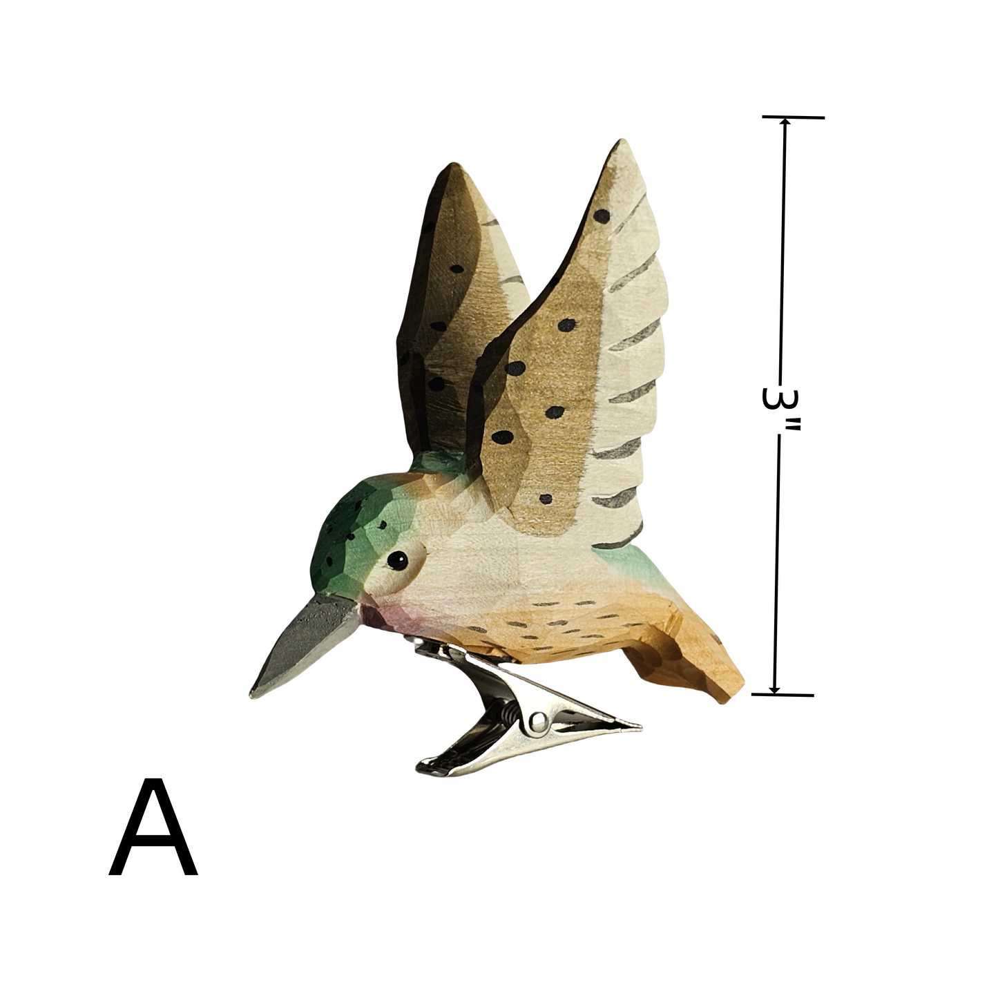 ハチドリのクリップ式鳥飾り