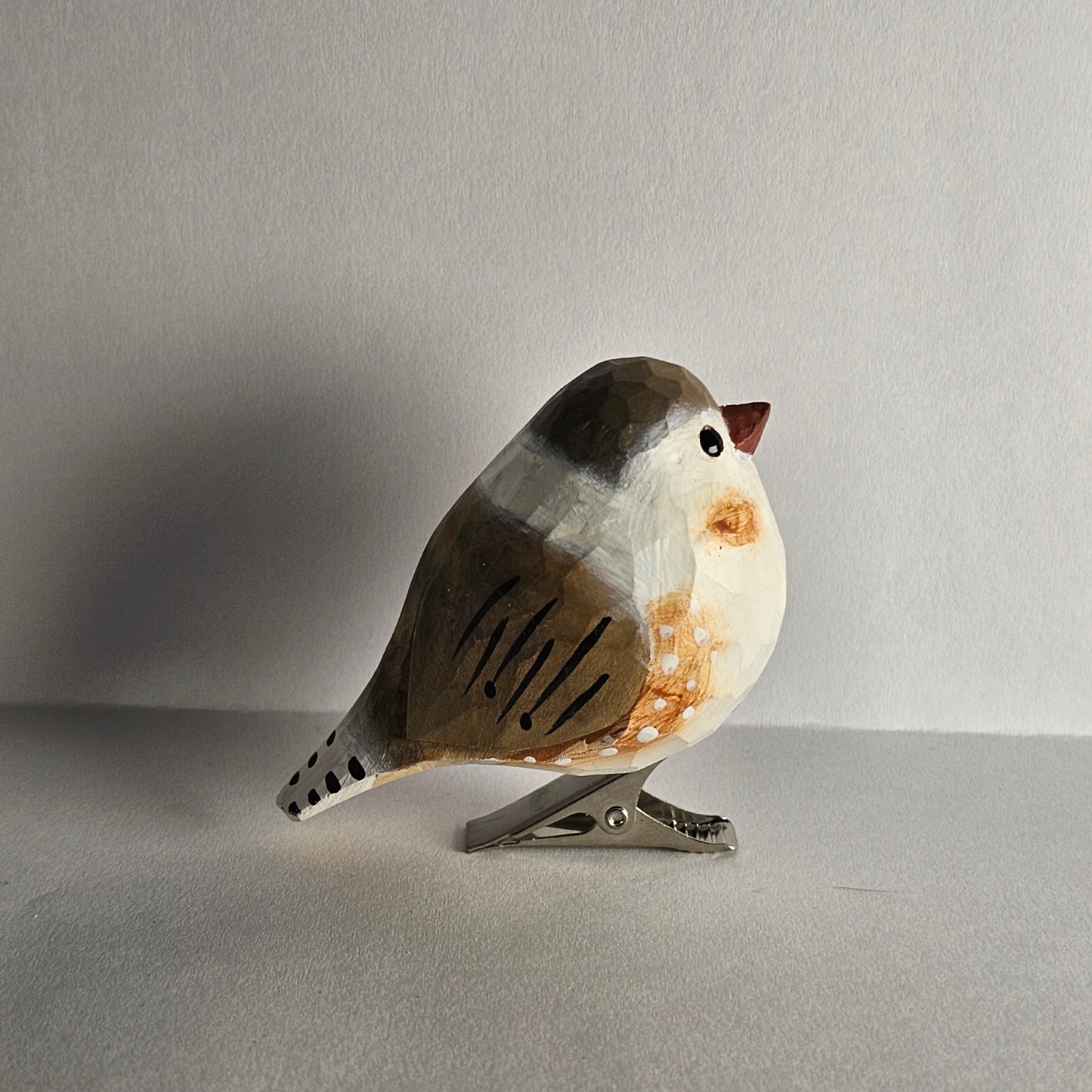 Ornamento a clip per uccelli Zebra Finch