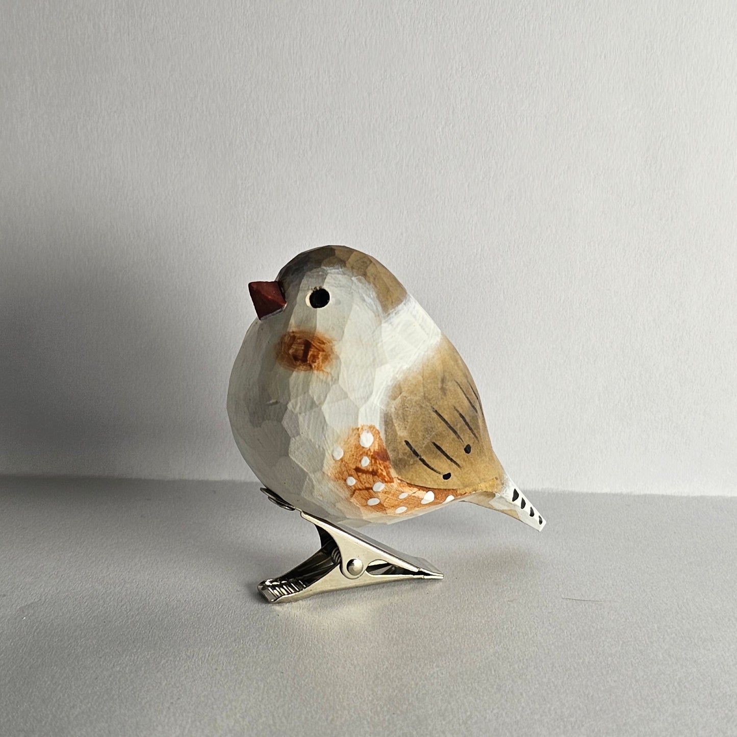 Zebravink vogel clip-on ornament