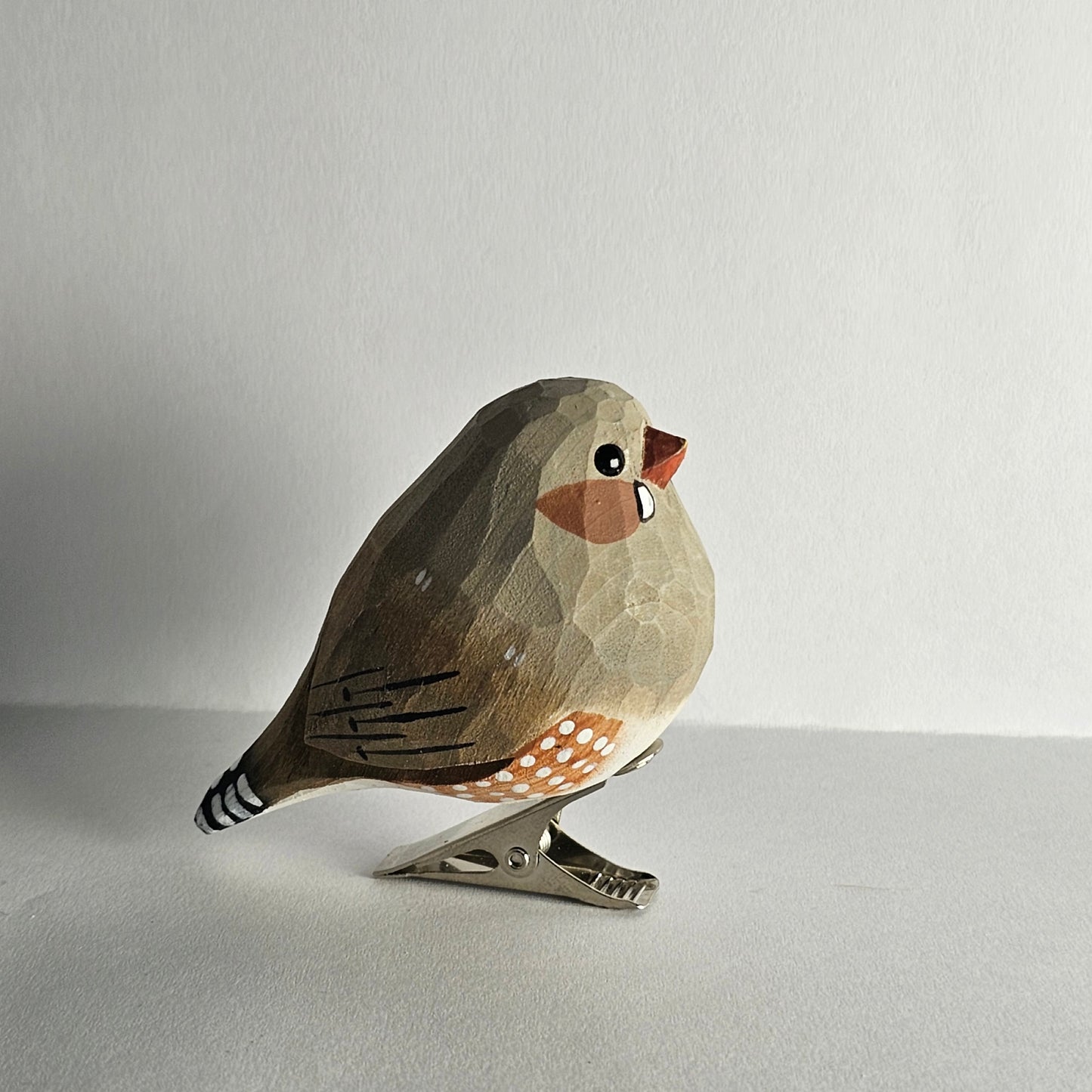 Zebra Finch Bird Clip-on Ornament