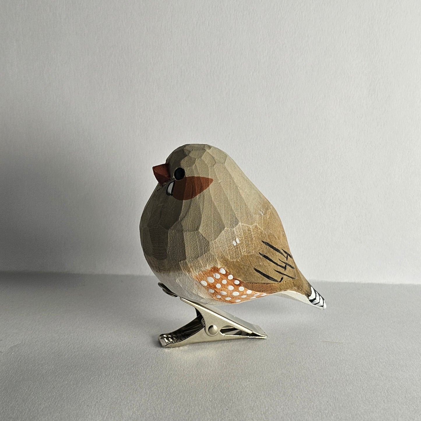 Zebravink vogel clip-on ornament