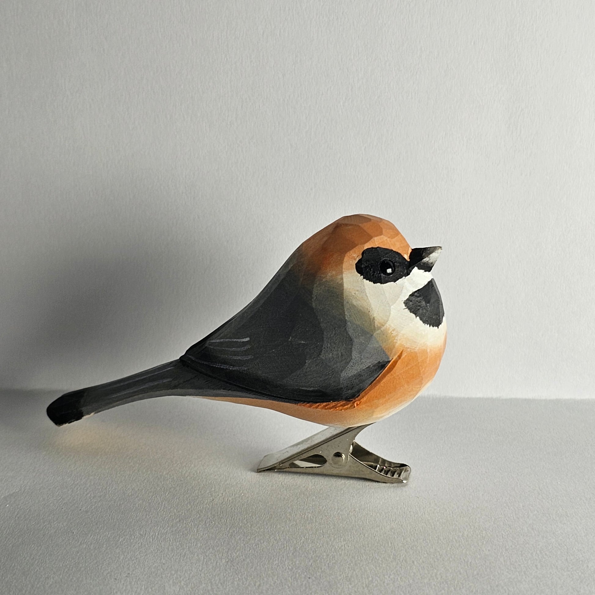 Black-Throated-Bushtit Clip-on Bird Ornament