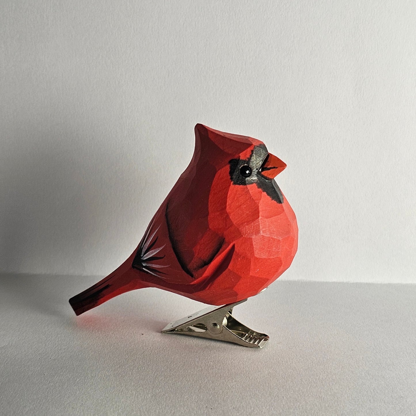 Cardinal Male Clip-on Bird Ornament 