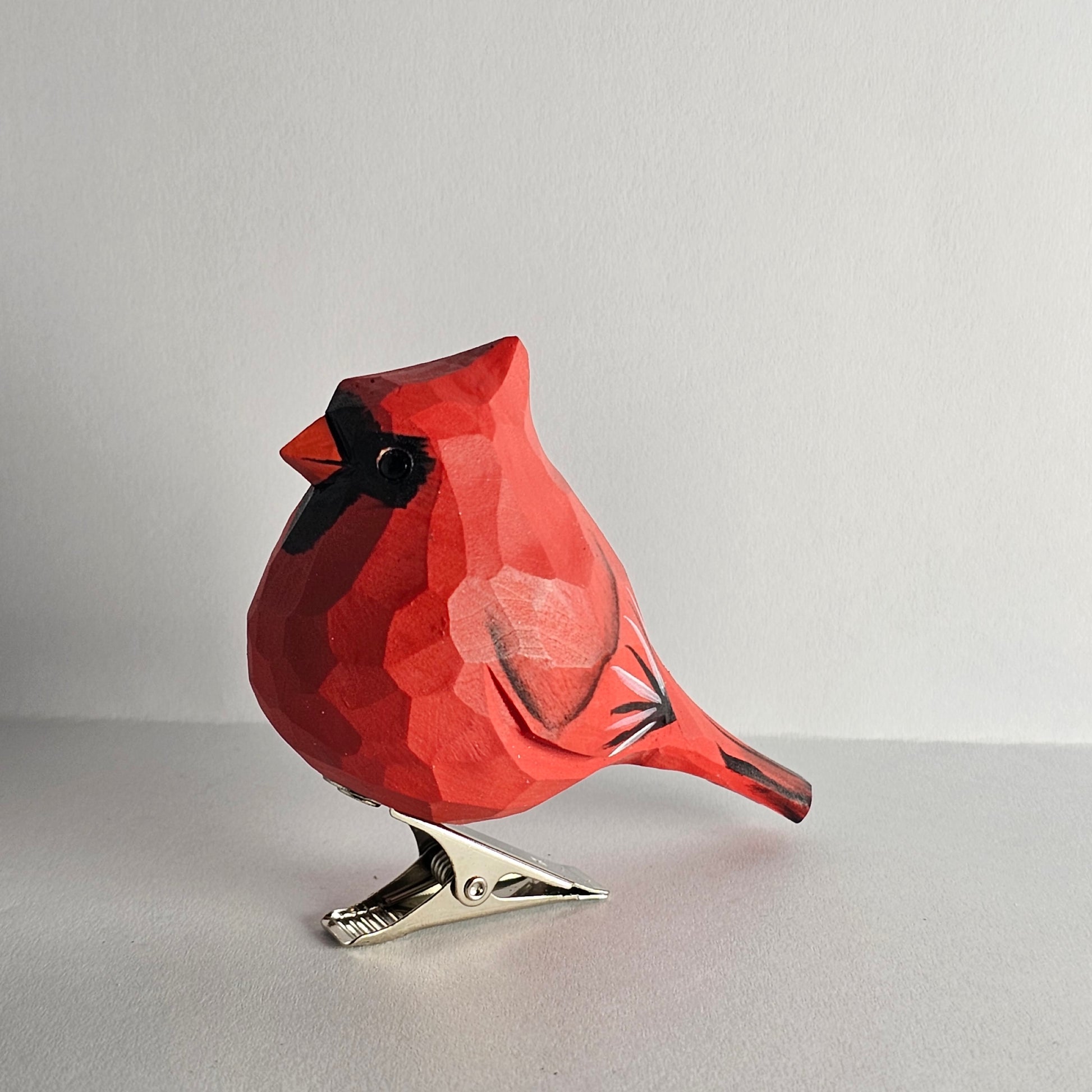 Cardinal Male Clip-on Bird Ornament 