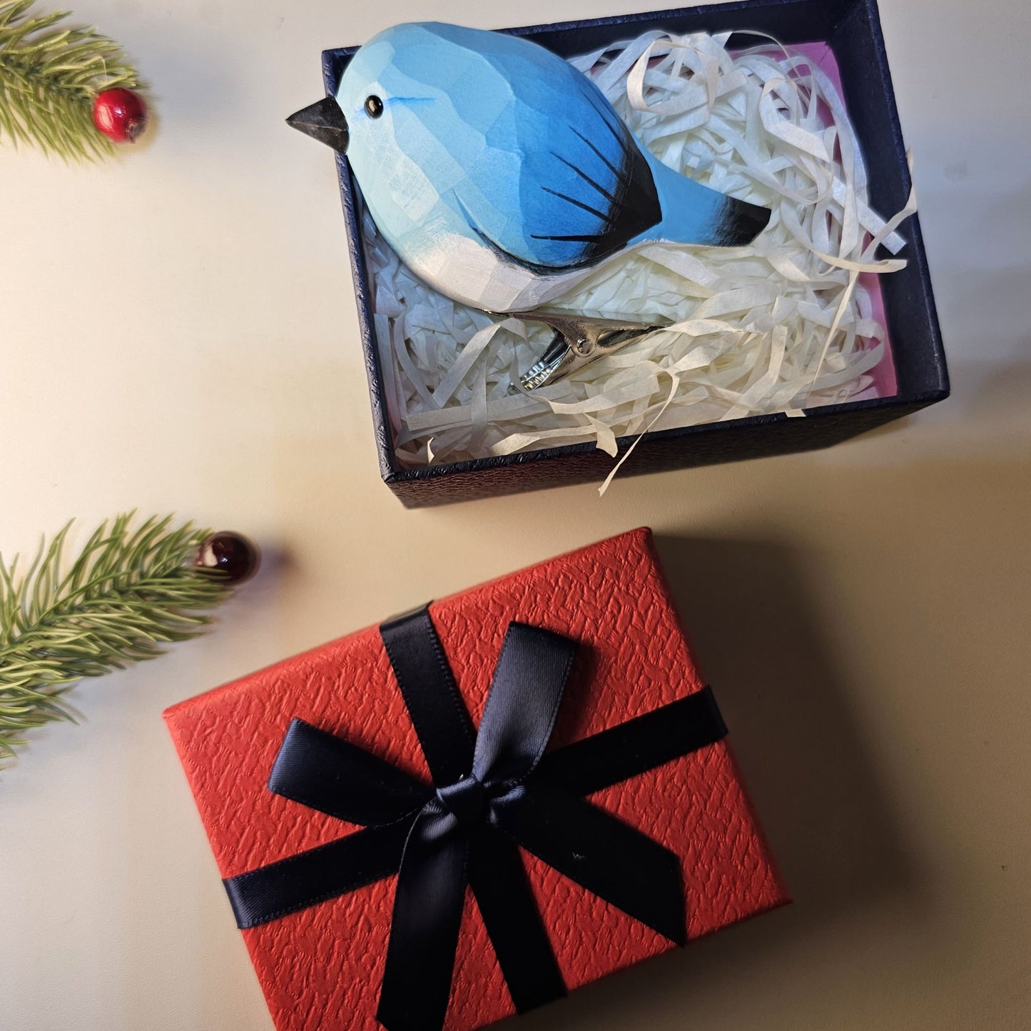 Clip-on vogelornamenten met geschenkdoosset