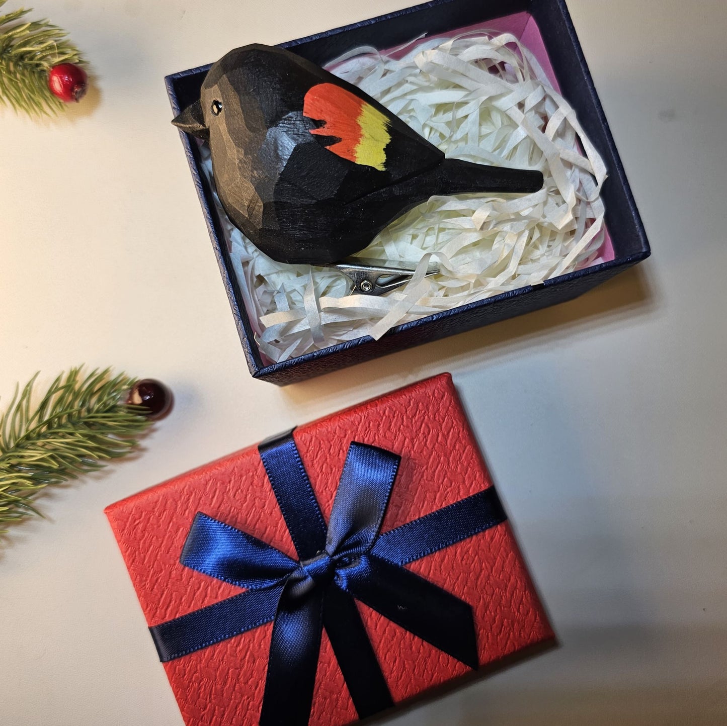 Ornements d'oiseaux à clipser avec coffret cadeau