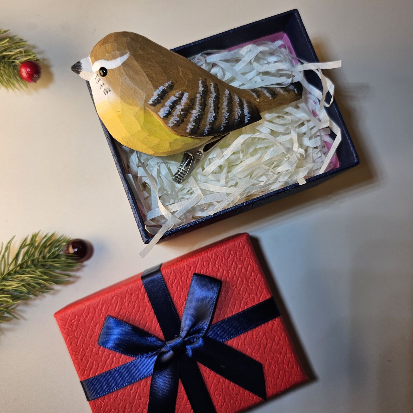 Ornements d'oiseaux à clipser avec coffret cadeau