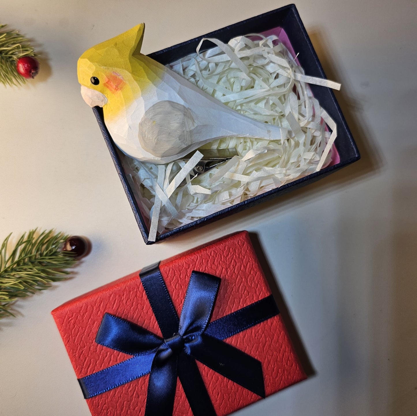 Ornements d'oiseaux à clipser avec coffret cadeau