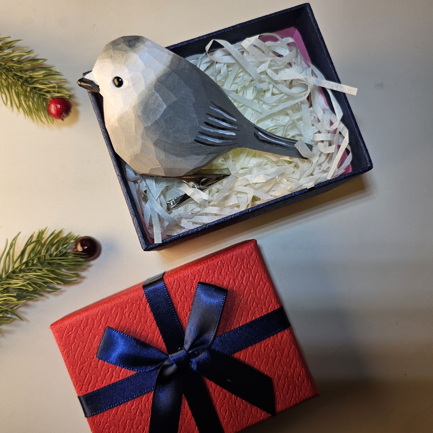 Ornements d'oiseaux à clipser avec coffret cadeau