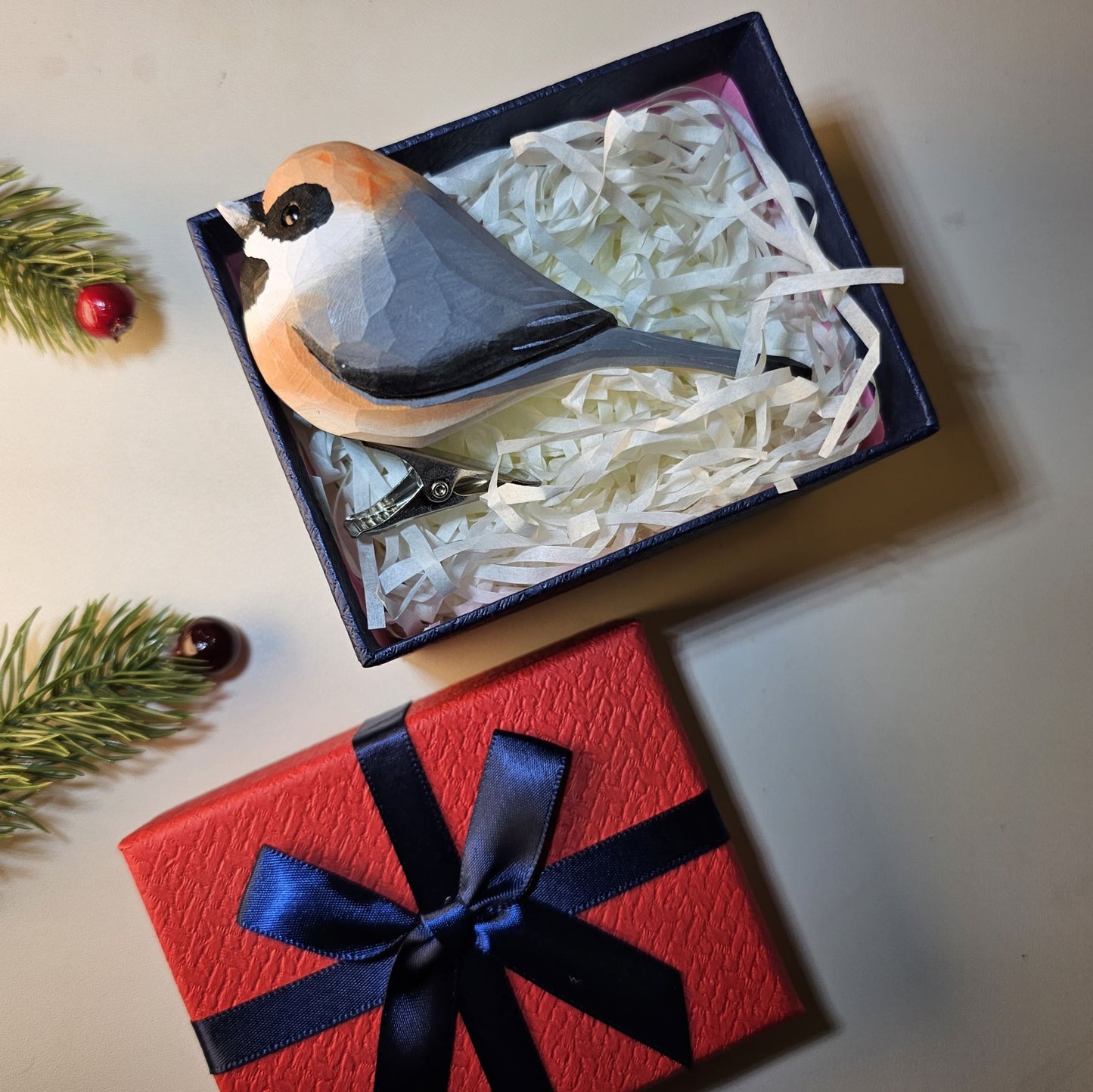 Ornements d'oiseaux à clipser avec coffret cadeau