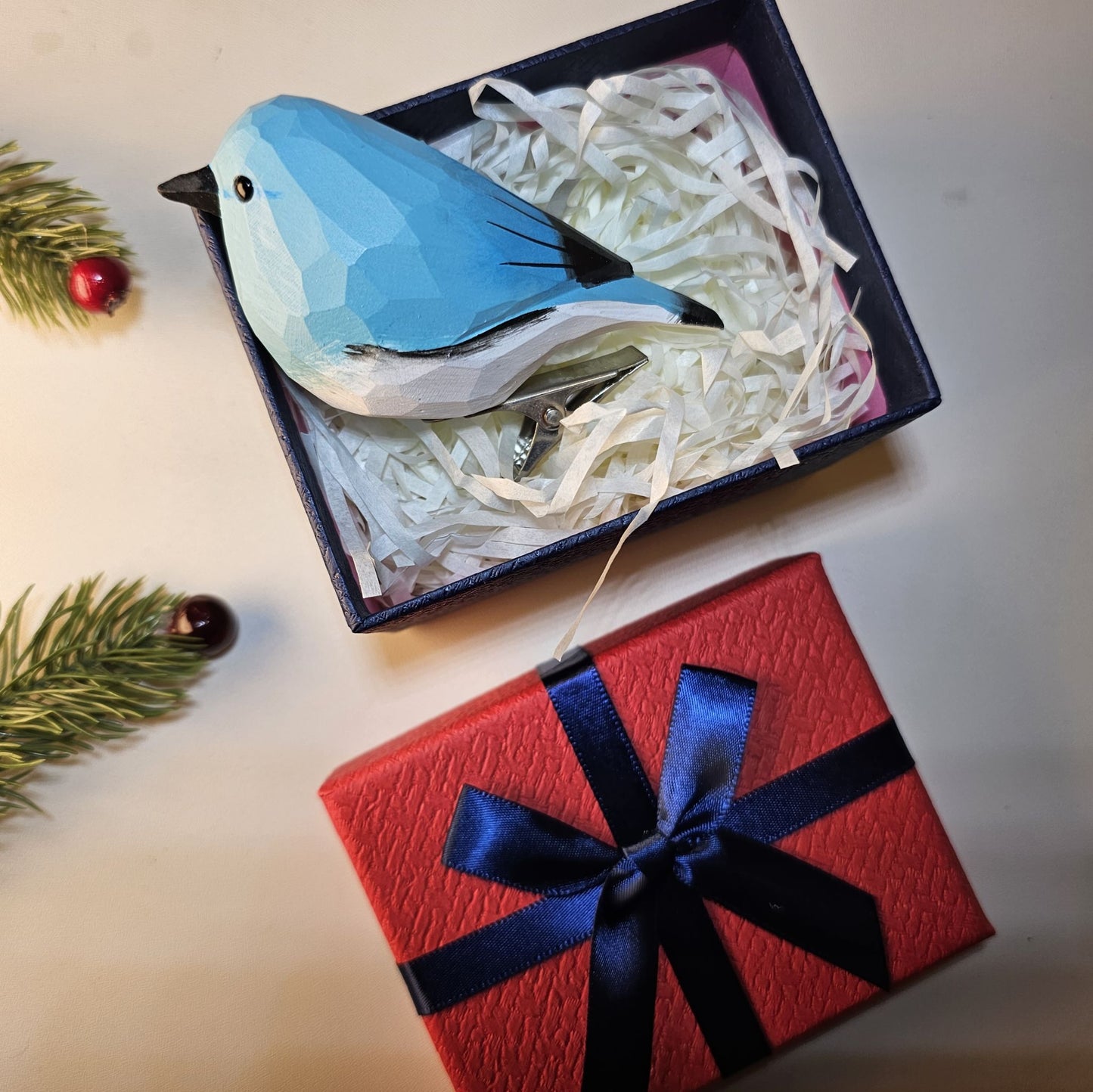 Ornements d'oiseaux à clipser avec coffret cadeau