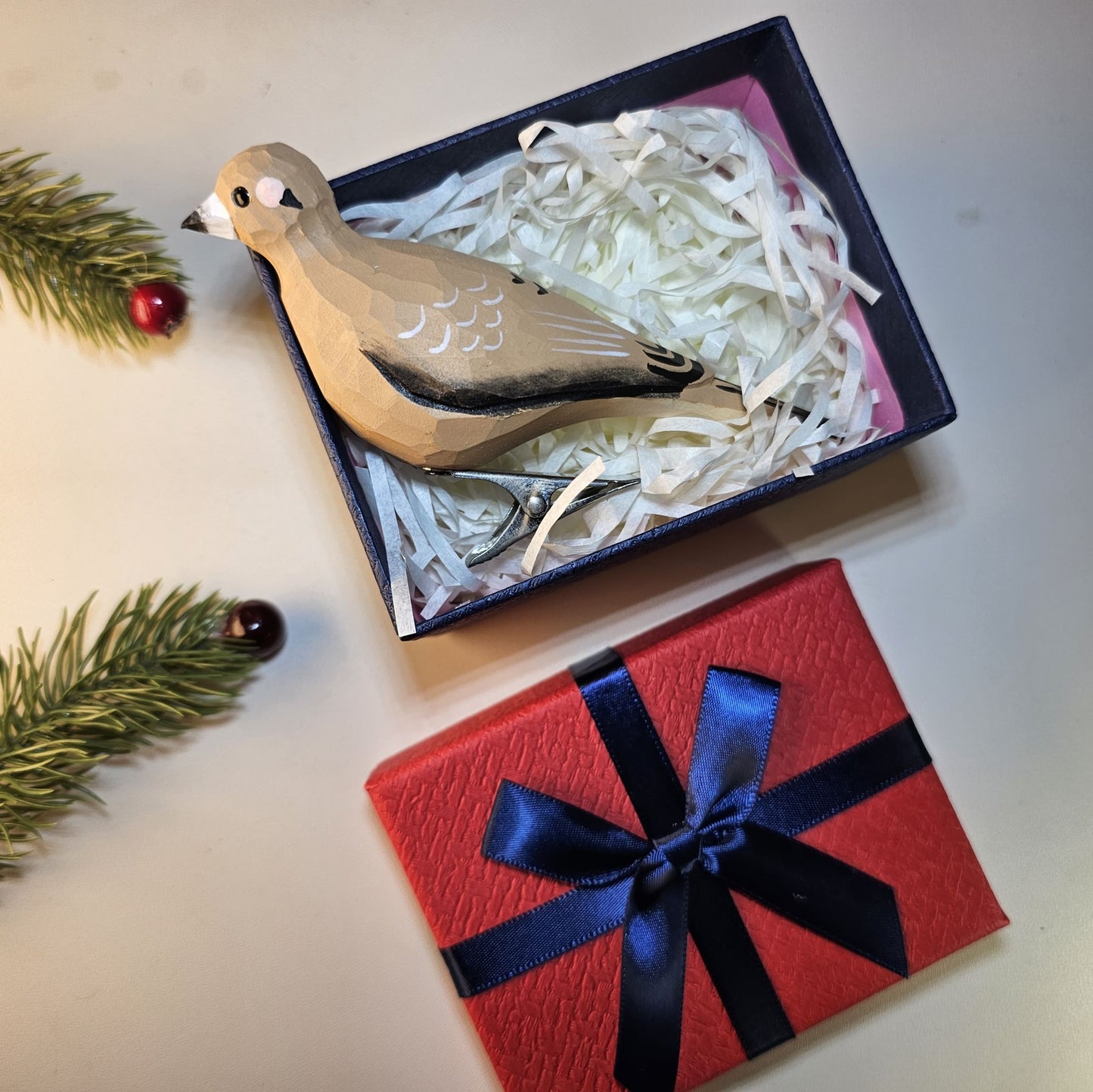 Ornements d'oiseaux à clipser avec coffret cadeau