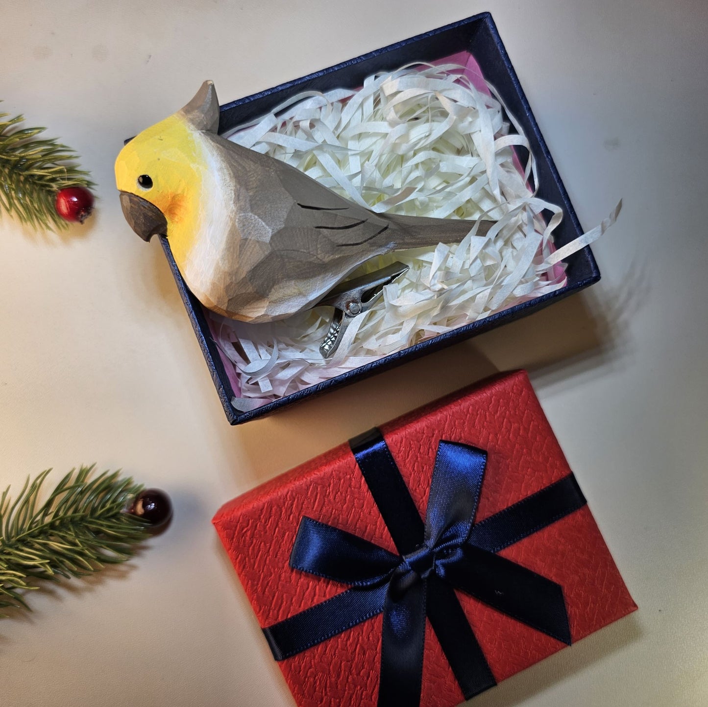 Ornements d'oiseaux à clipser avec coffret cadeau