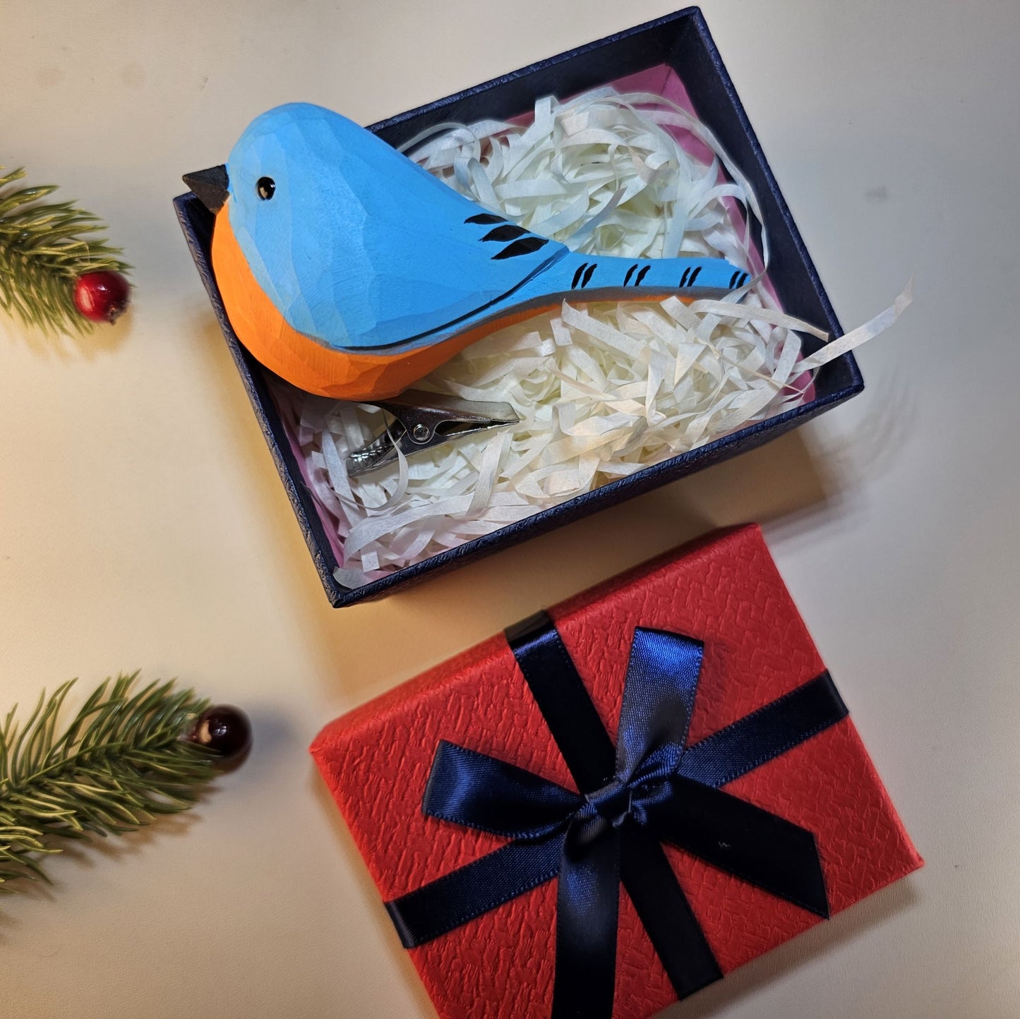 Clip-on vogelornamenten met geschenkdoosset