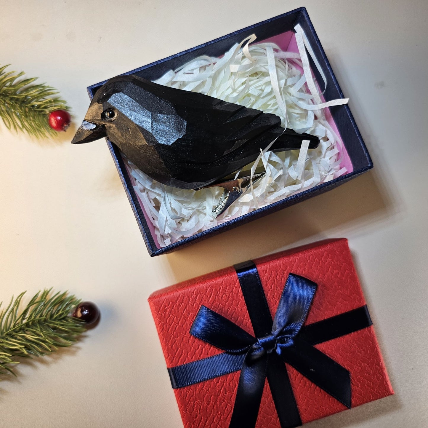 Ornements d'oiseaux à clipser avec coffret cadeau