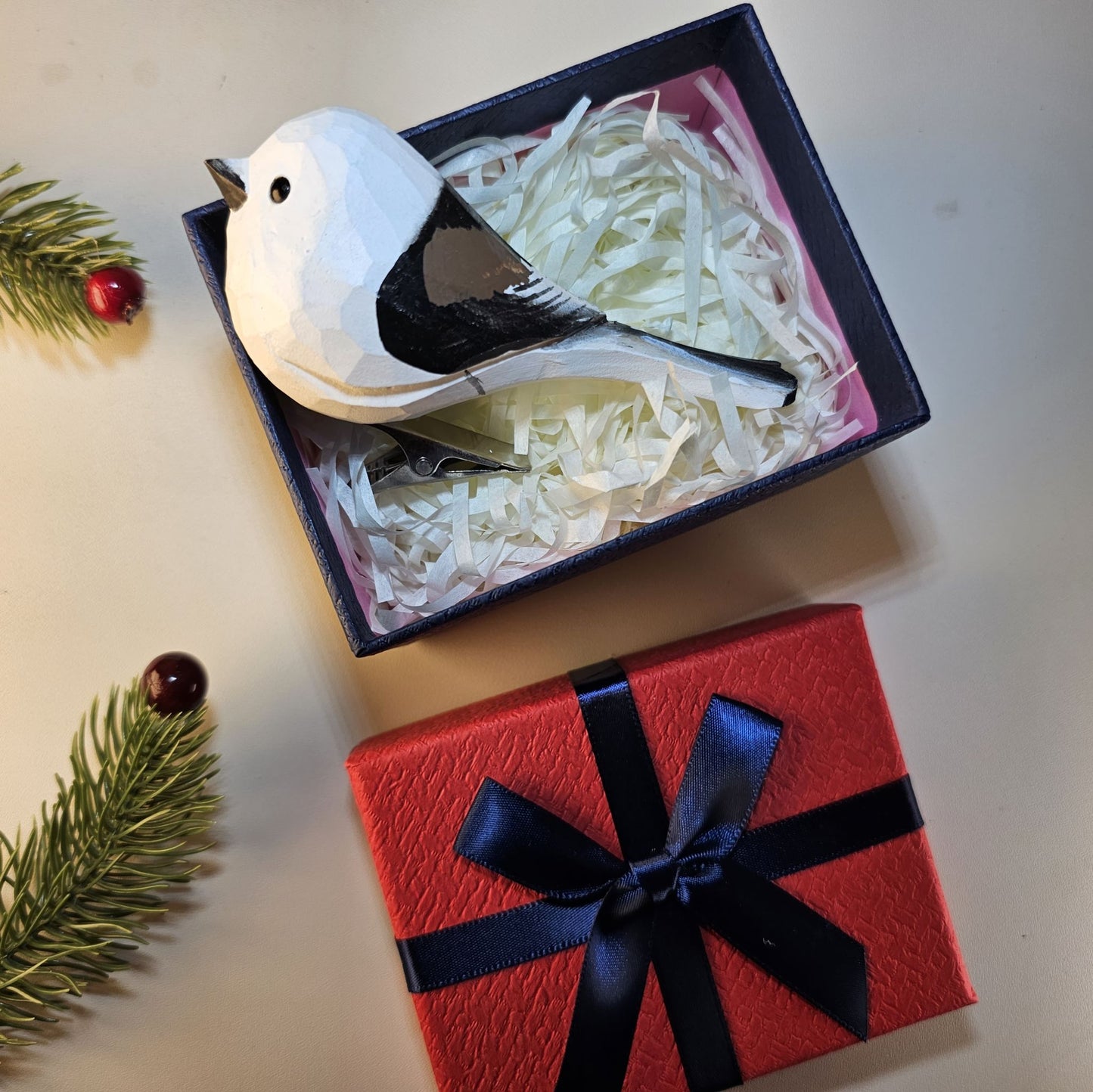 Clip-on vogelornamenten met geschenkdoosset