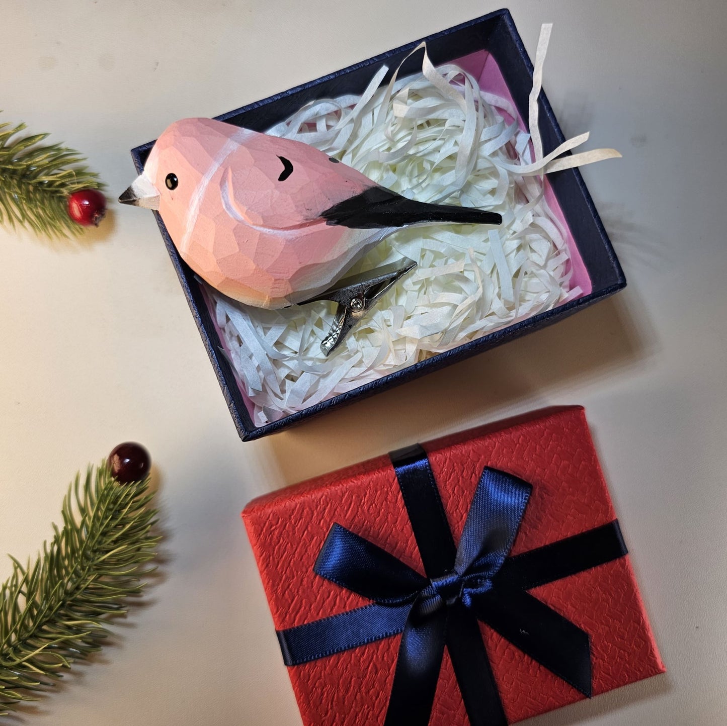 Clip-on vogelornamenten met geschenkdoosset