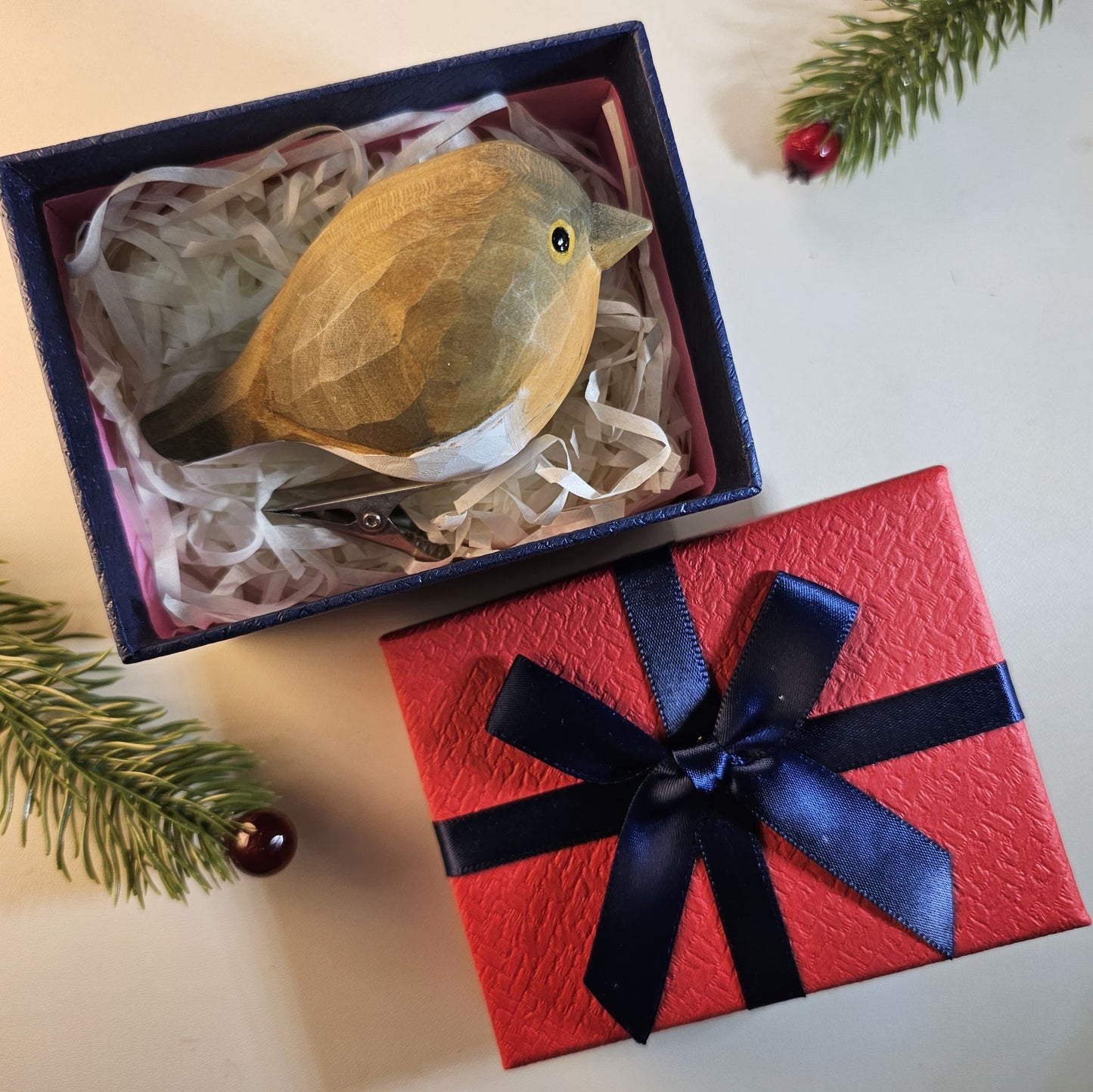 Ornements d'oiseaux à clipser avec coffret cadeau