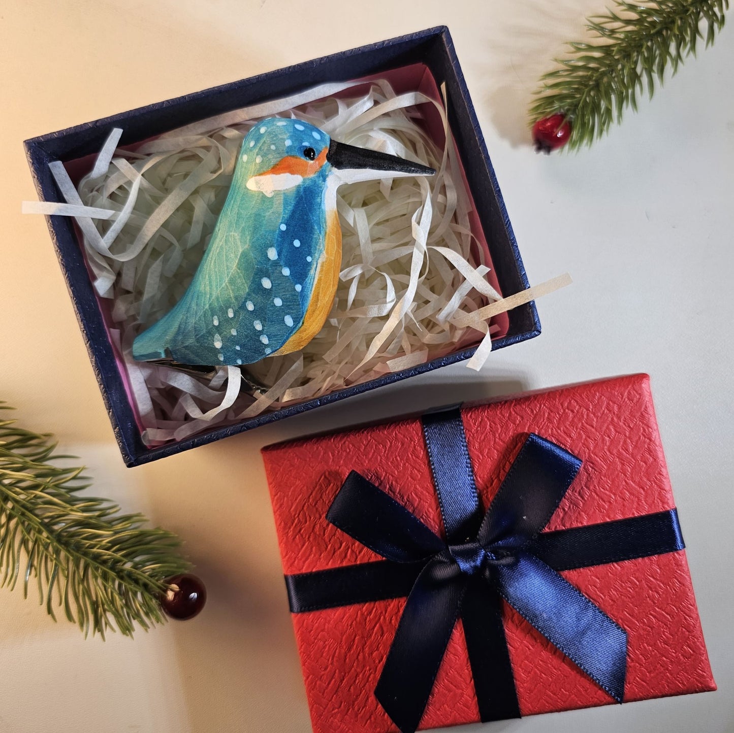 Ornements d'oiseaux à clipser avec coffret cadeau