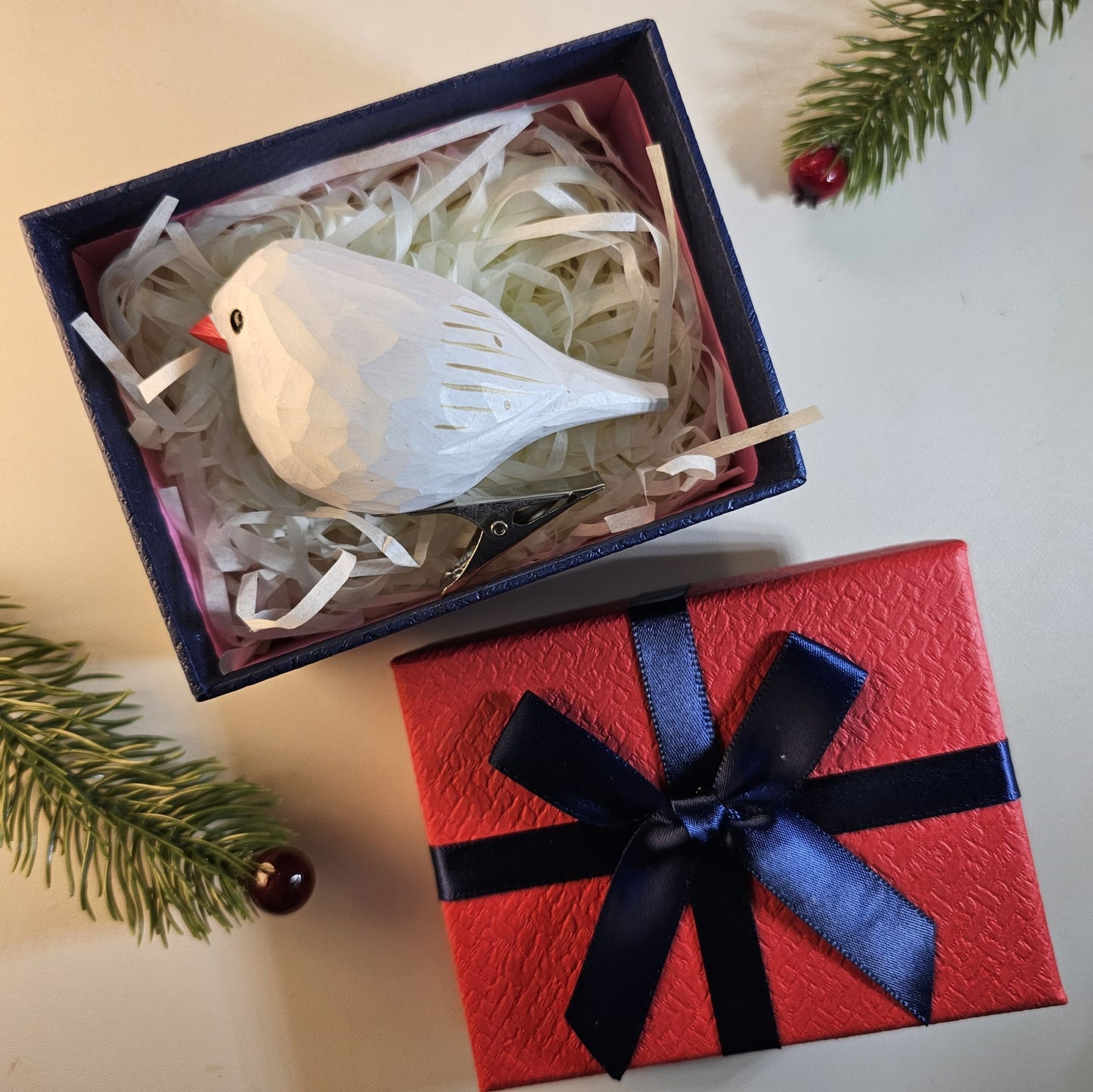 Ornements d'oiseaux à clipser avec coffret cadeau