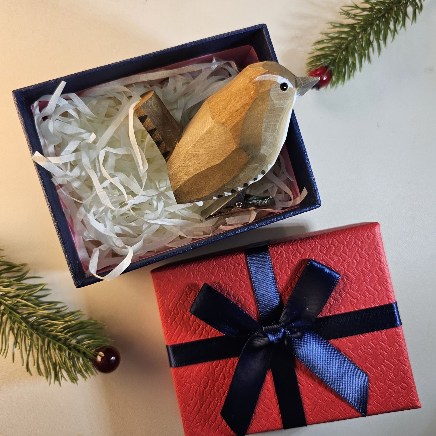 Clip-on vogelornamenten met geschenkdoosset