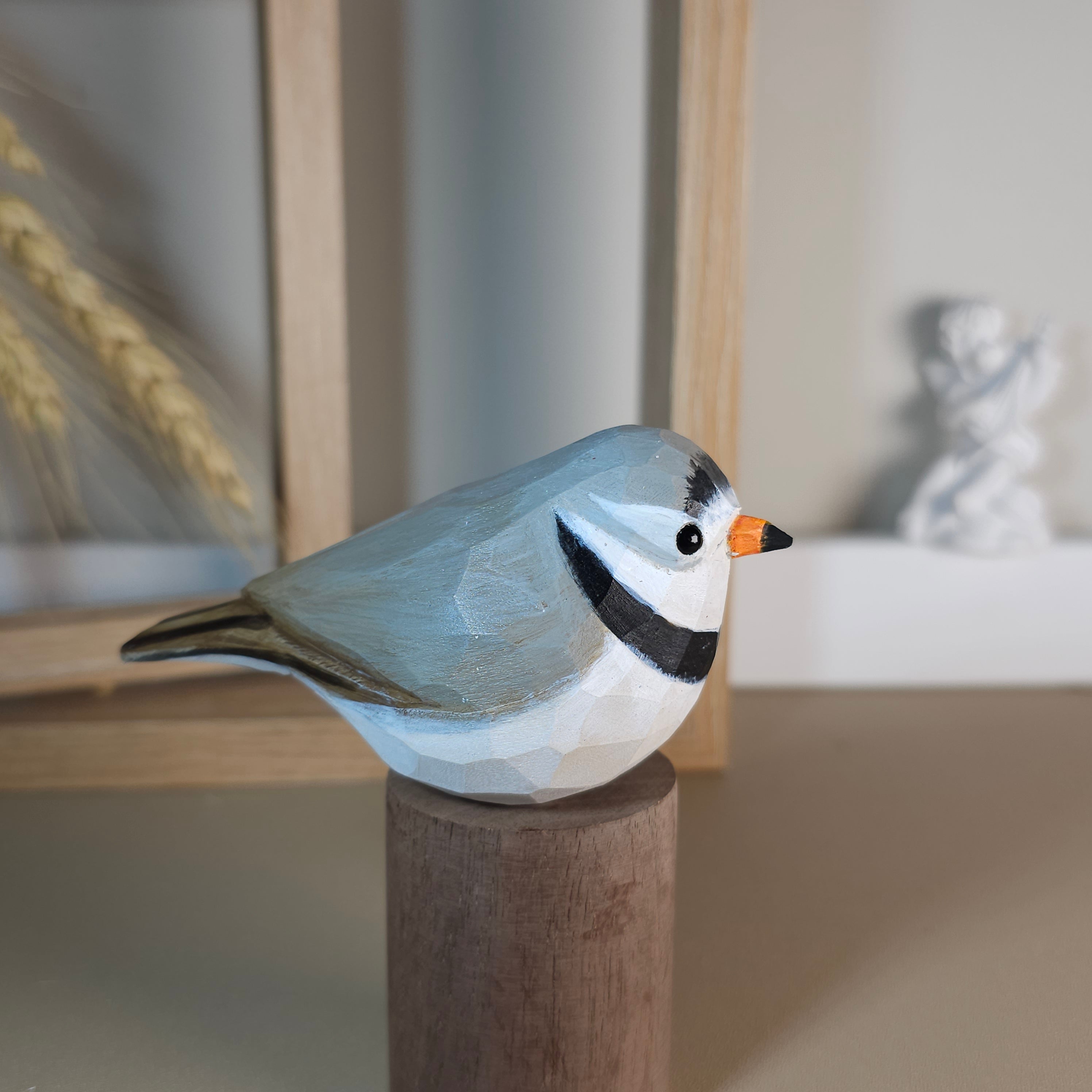 Plover Figure Piping Plover Bird Figurines | Handcrafted Wooden Decor – PAINTEDBIRD.SHOP