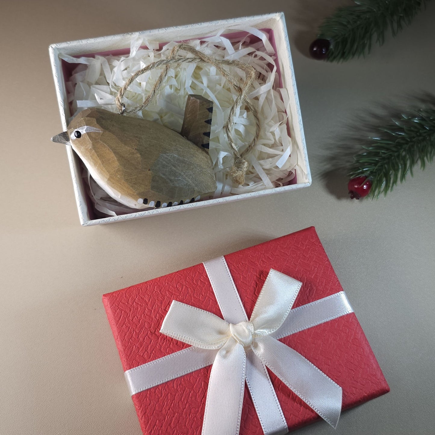 Vogel hangende ornamenten met geschenkdoosset