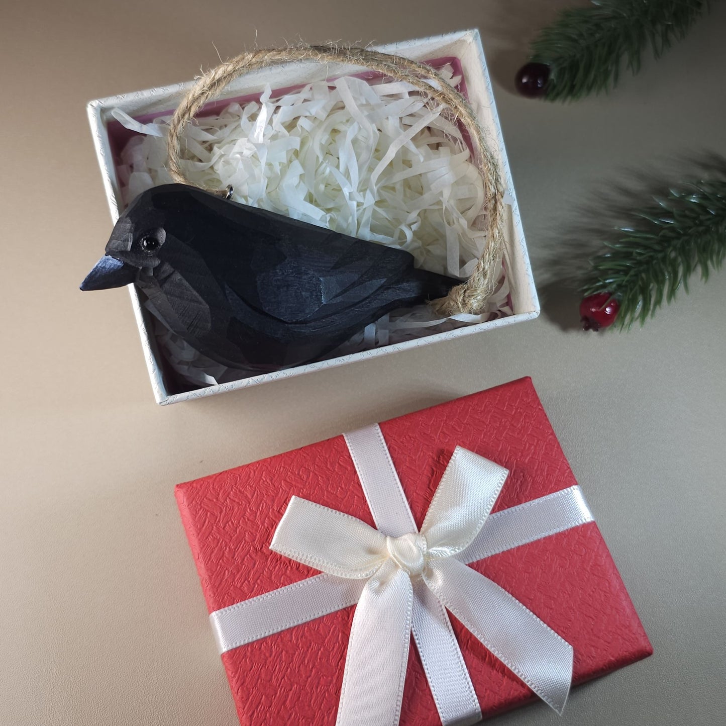 Vogel hangende ornamenten met geschenkdoosset