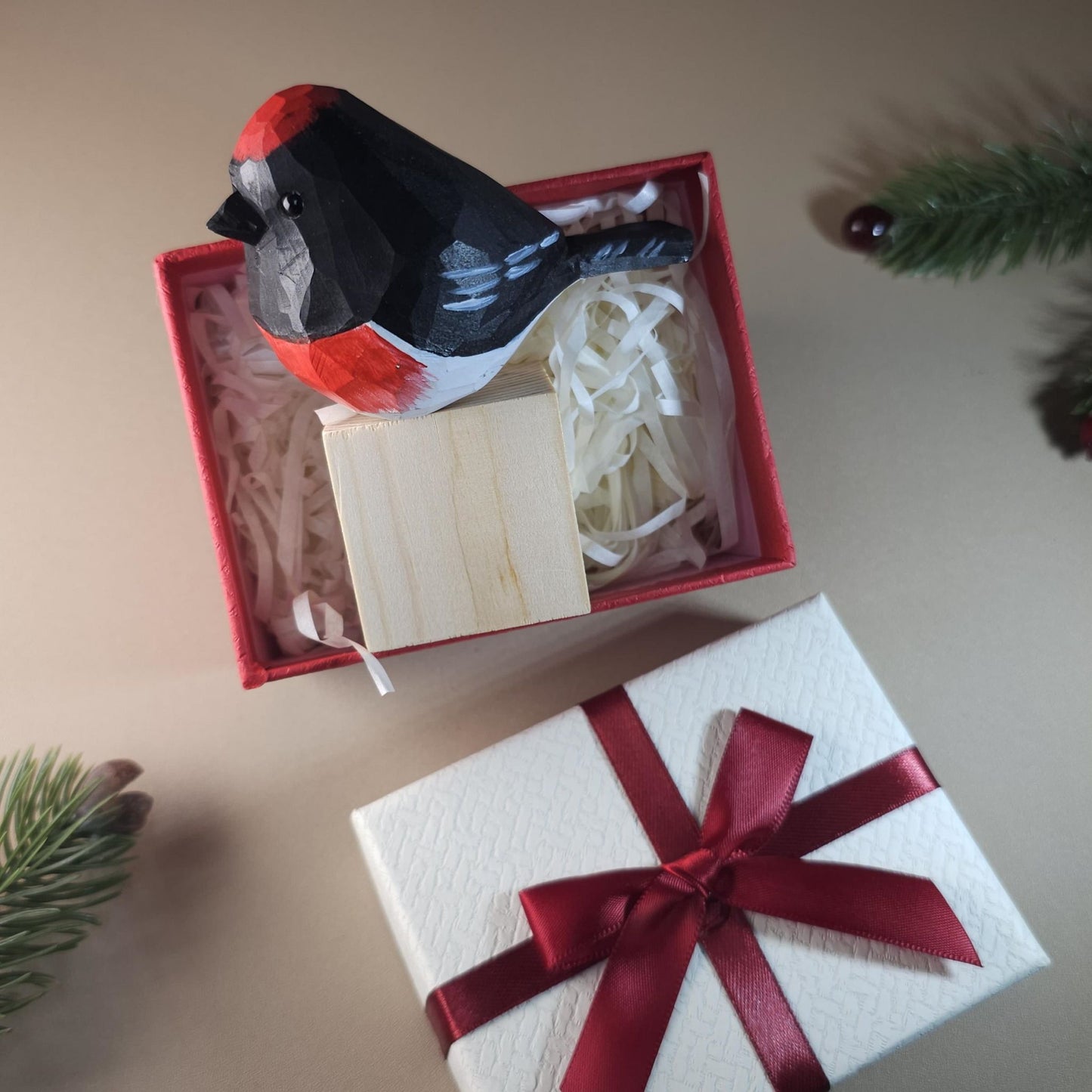 Vogelbeeldje met geschenkdoosset