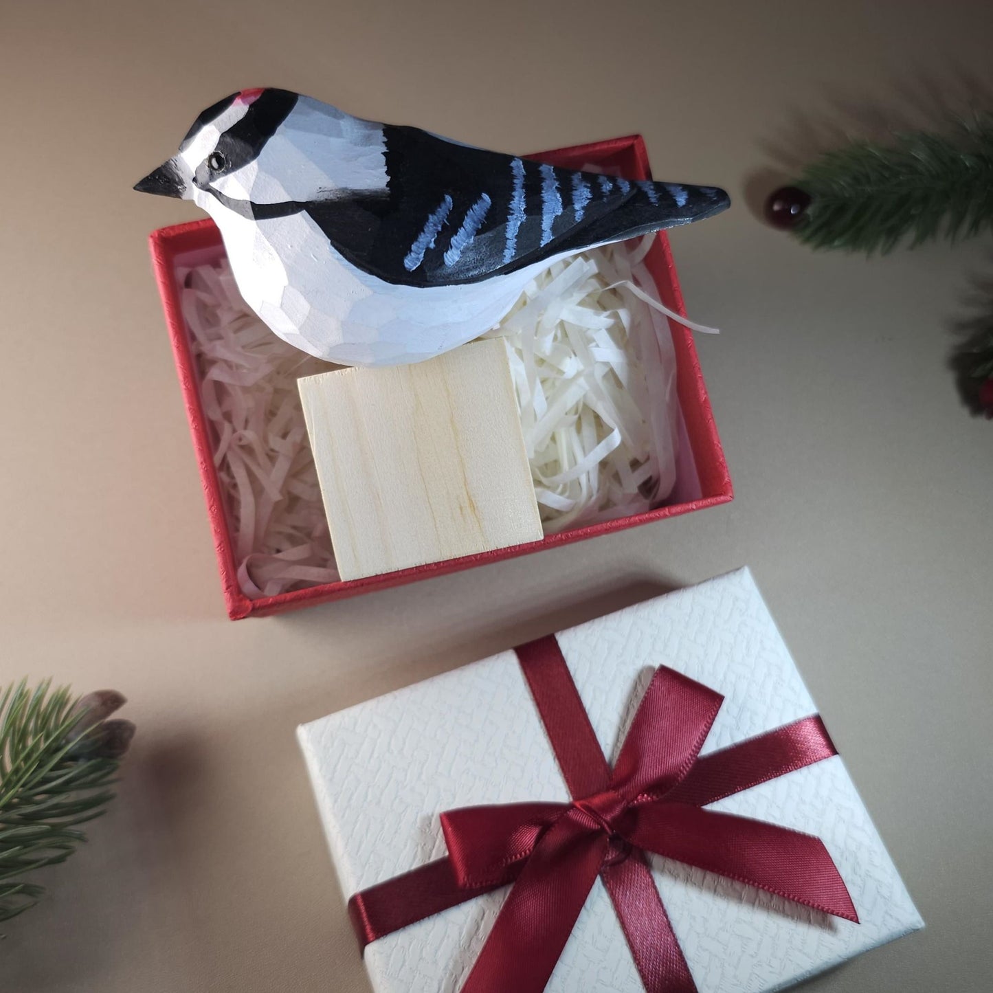 Vogelbeeldje met geschenkdoosset