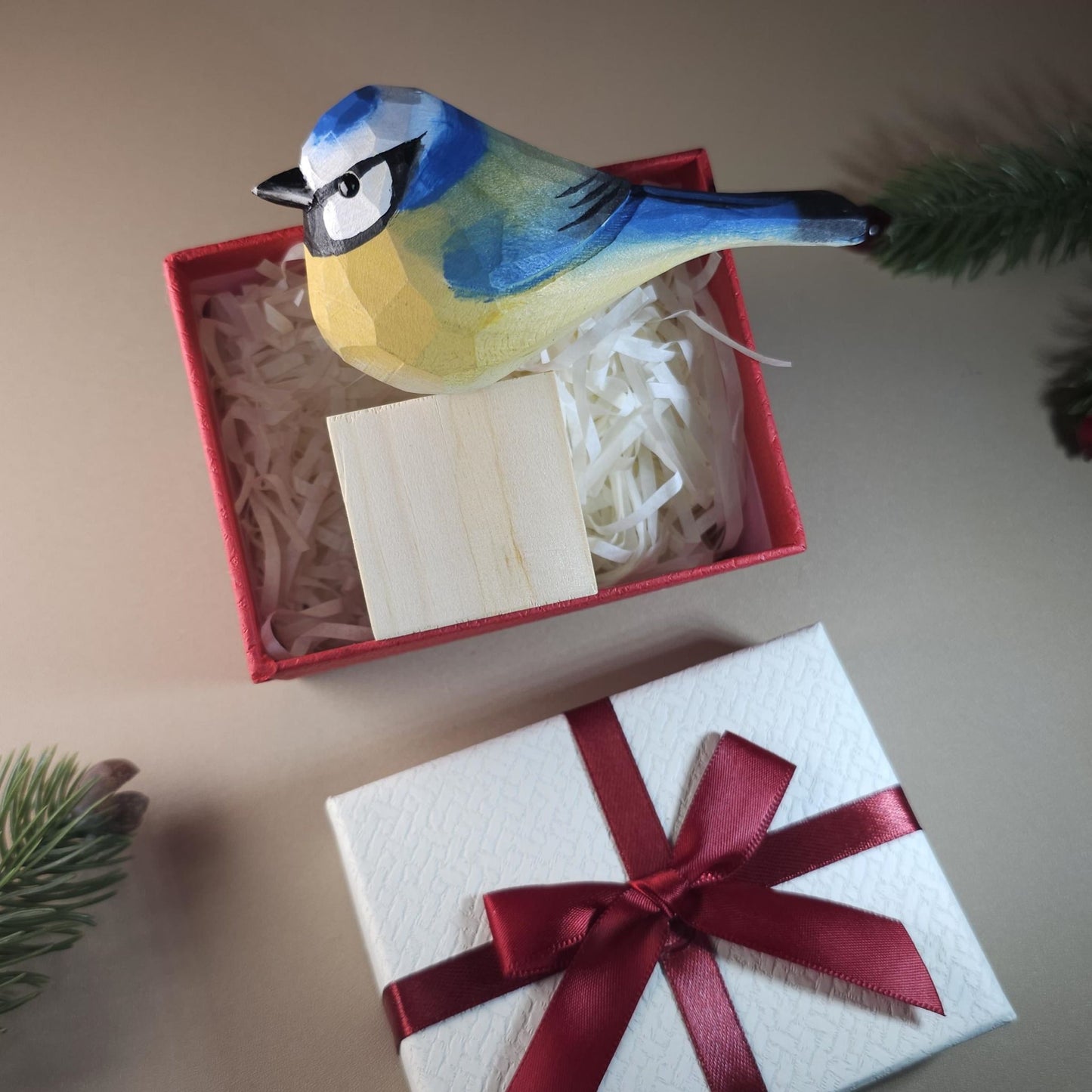 Vogelbeeldje met geschenkdoosset