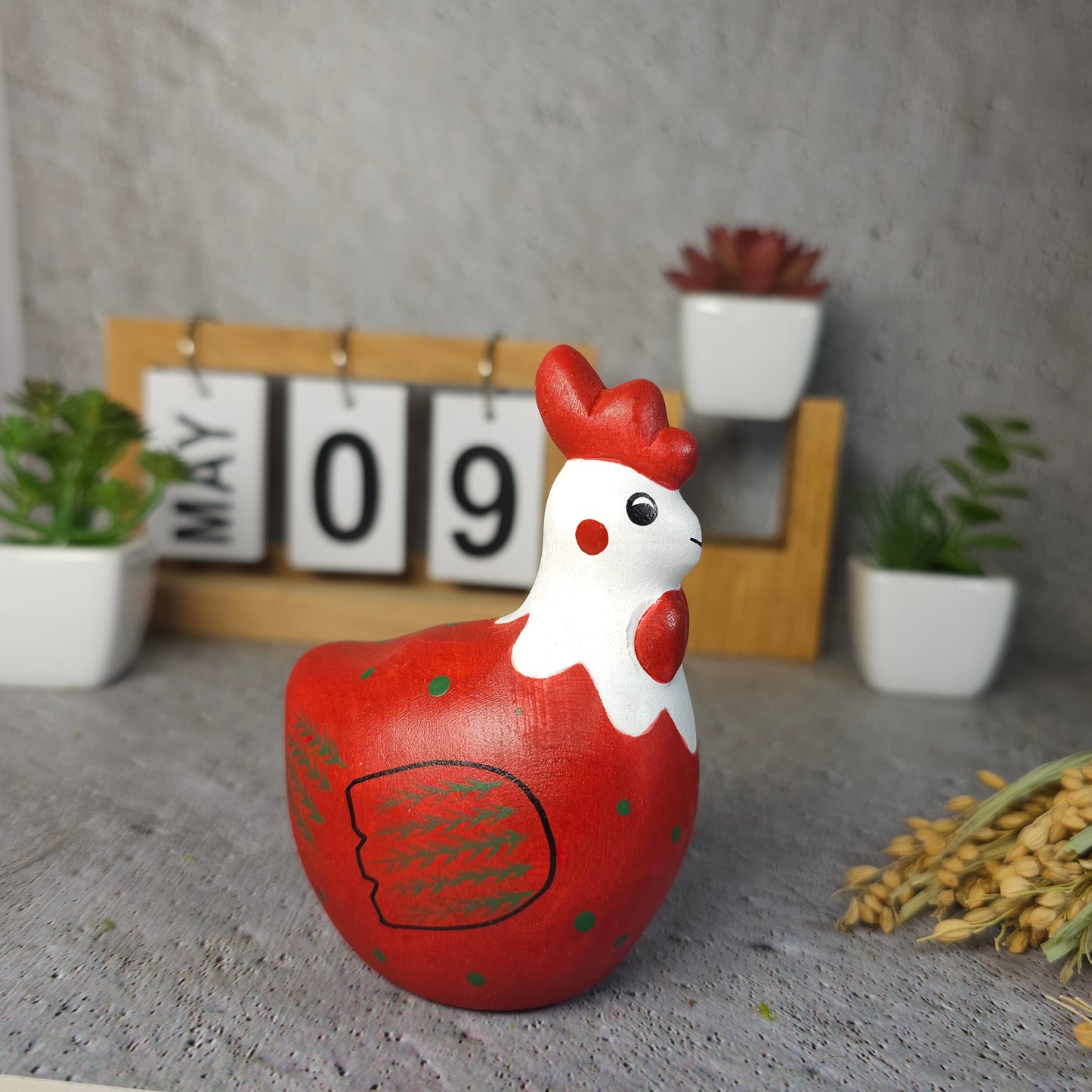 Hand-painted Chicken Figurine