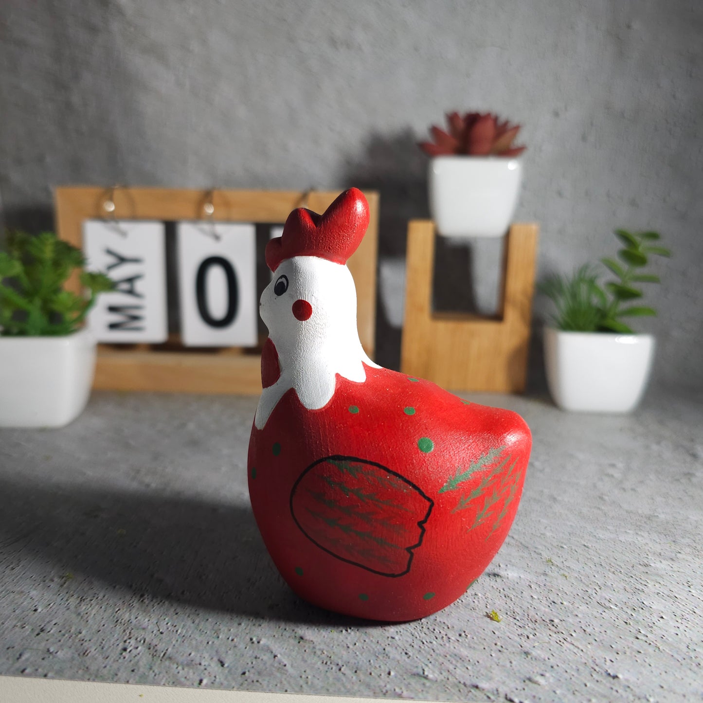 Hand-painted Chicken Figurine