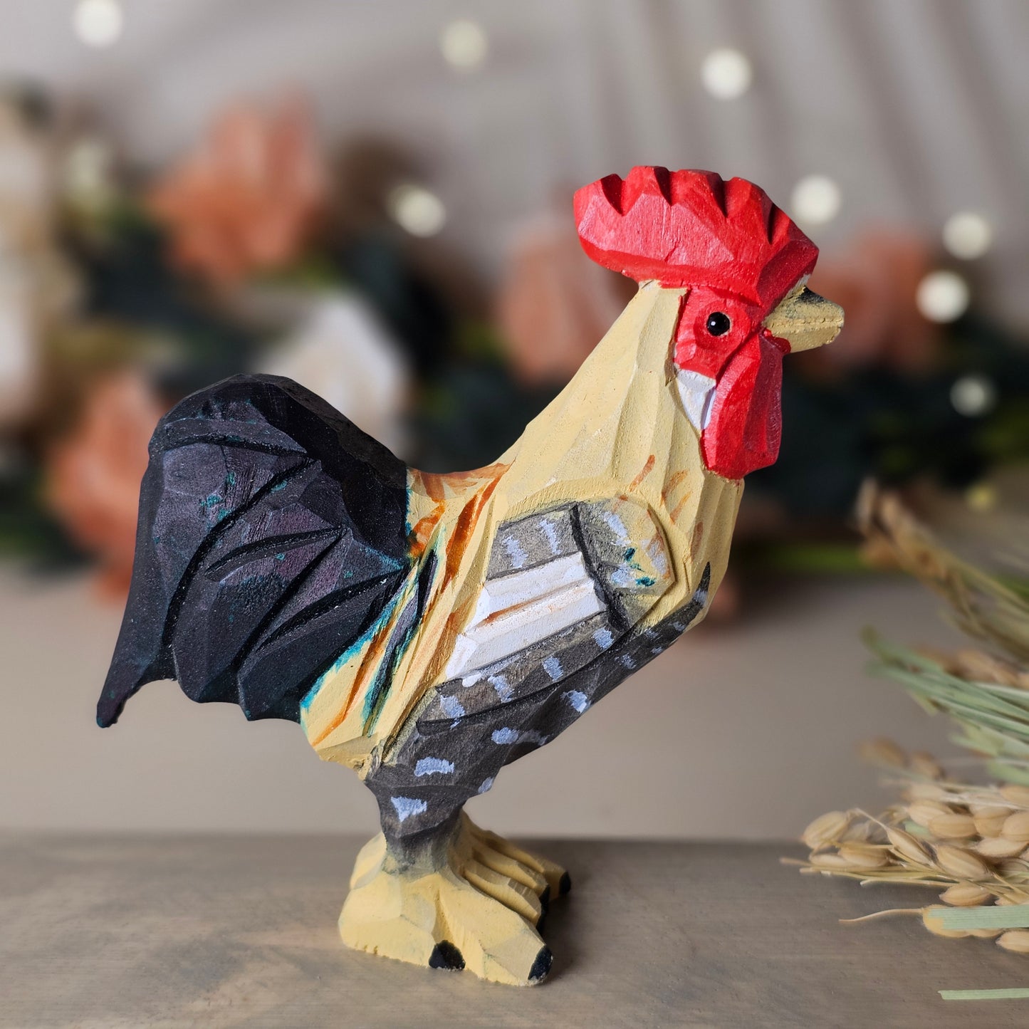 Hand-painted Chicken Figurine