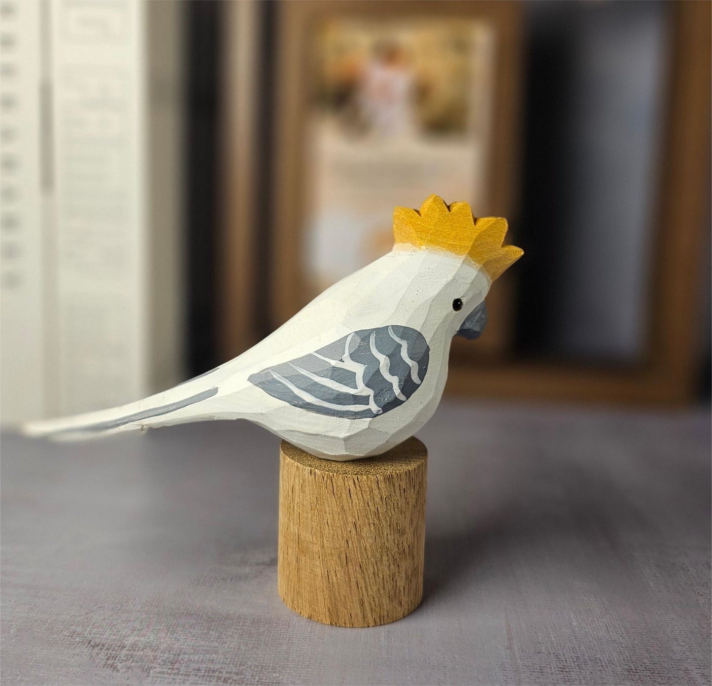 Cockatoo Wooden Figurine