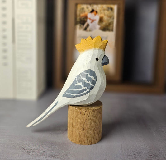 Cockatoo Wooden Figurine