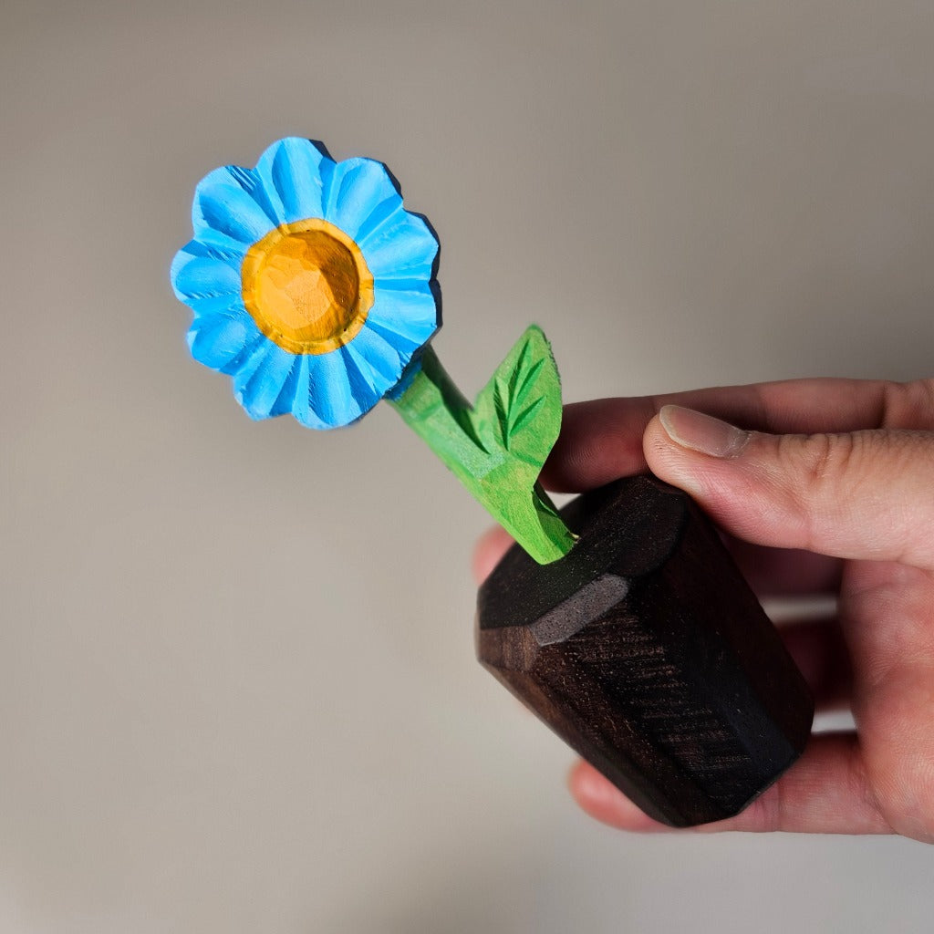 Handcrafted Daisy Wooden Sculpture