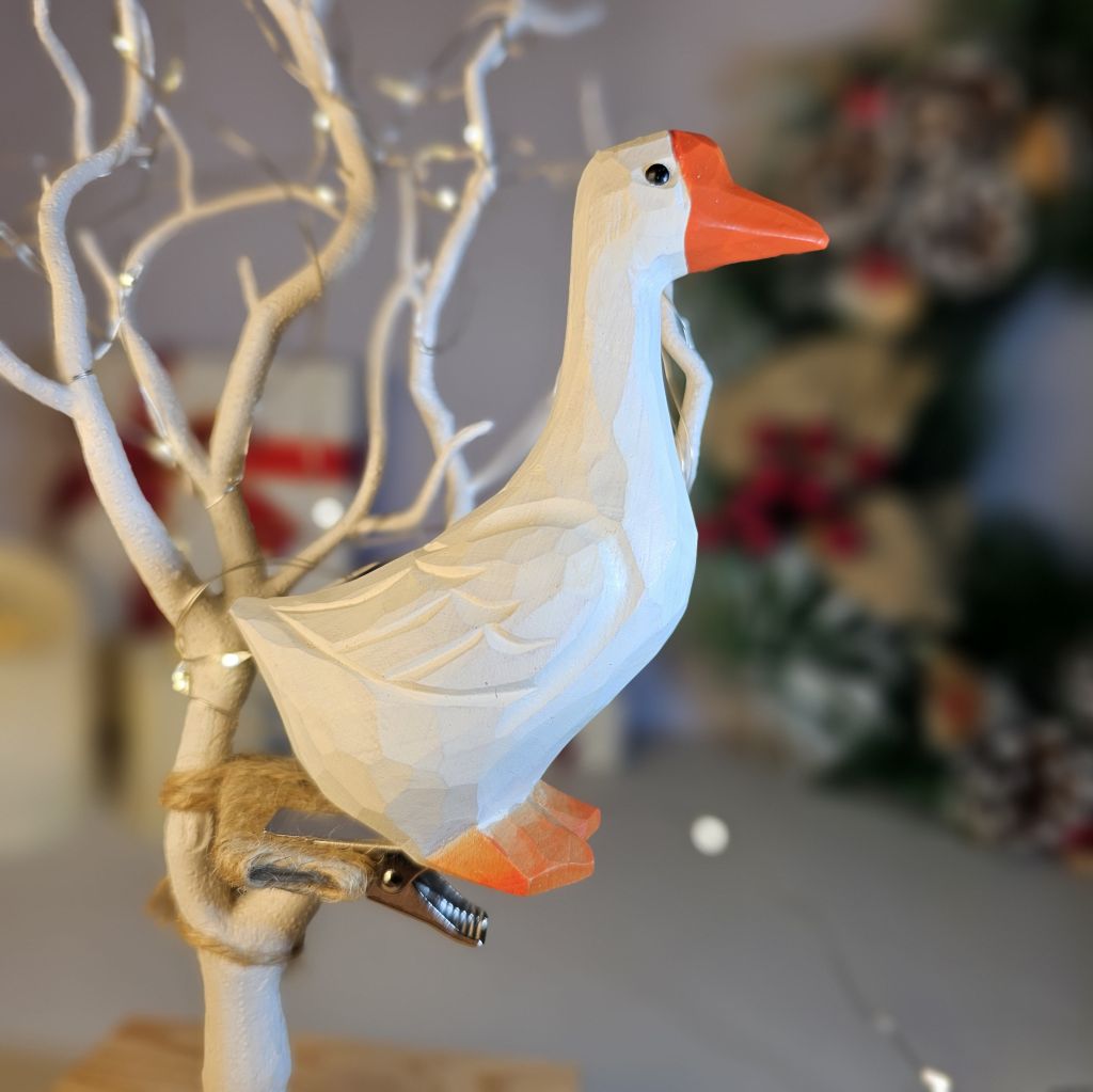 Goose Wooden Clip-on Christmas Tree Ornament