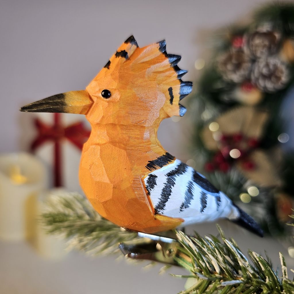 Hoopoe Wooden Clip-on Christmas Tree Ornament