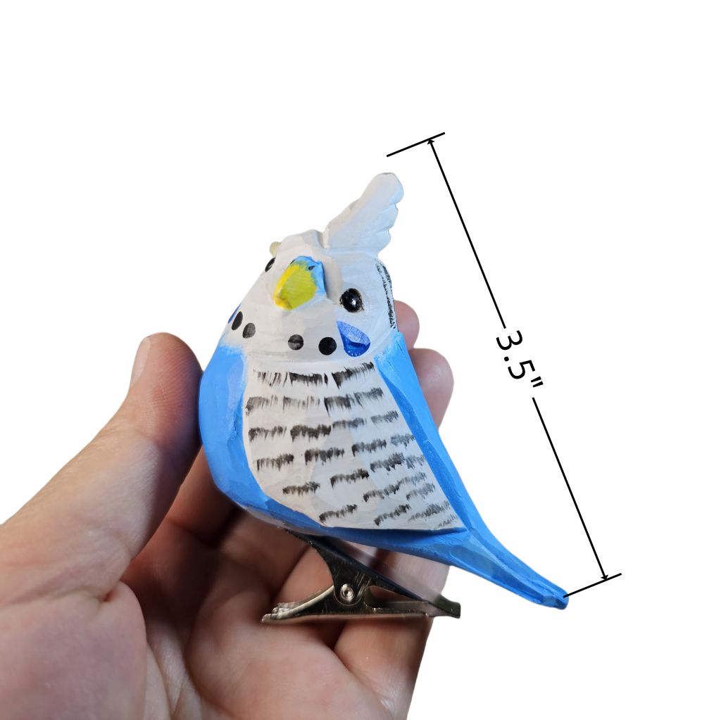 Budgie Wooden Clip-on Christmas Tree Ornament