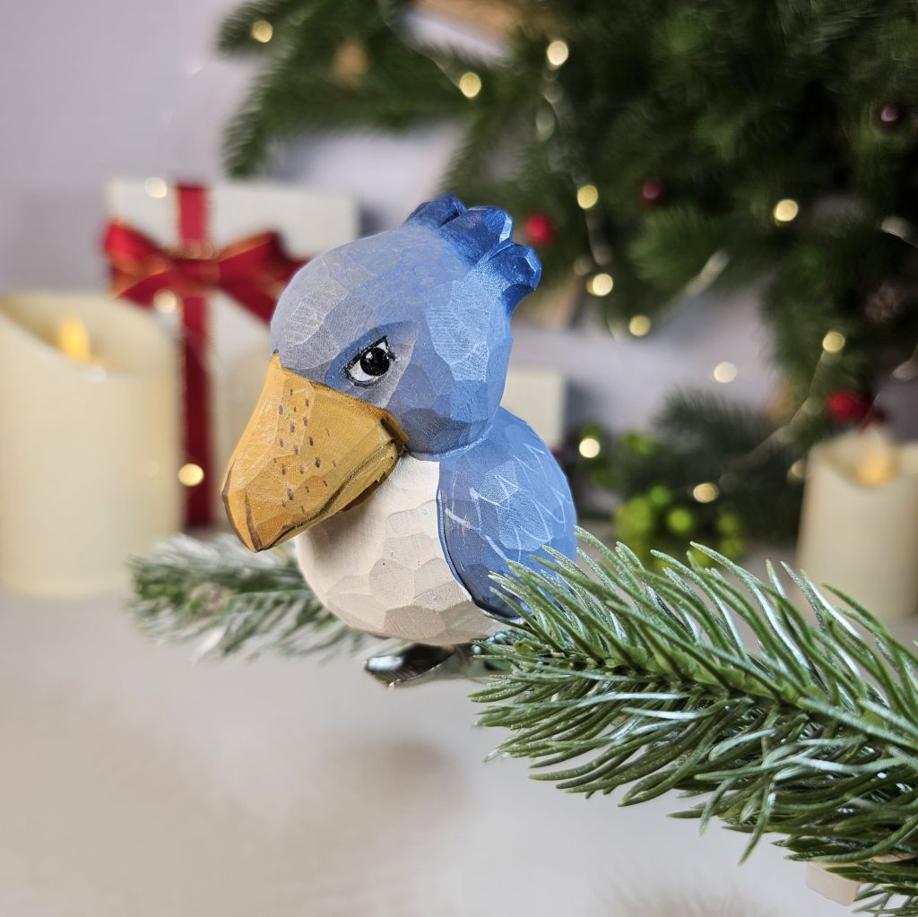 Shoebill Wooden Clip-on Christmas Tree Ornament