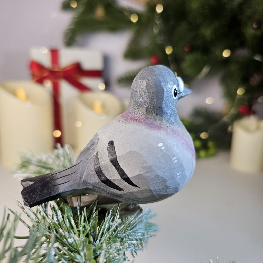 Pigeon Wooden Clip-on Christmas Tree Ornament